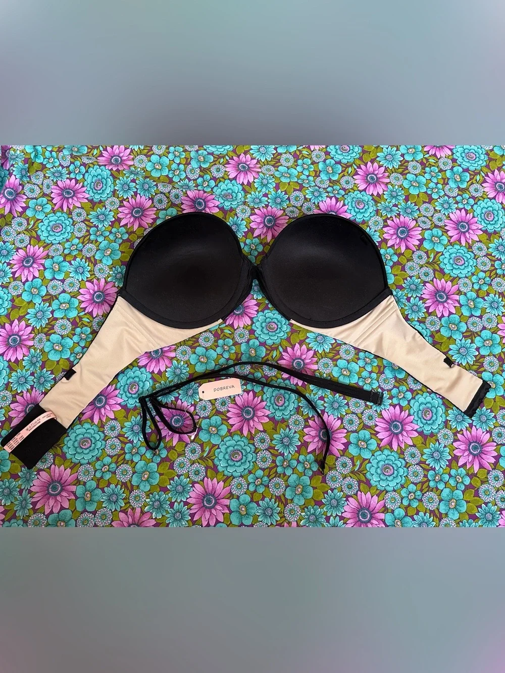 Push-Up Bra - Strapless Plunge w/ Strap- Balconette Demi,  NWT